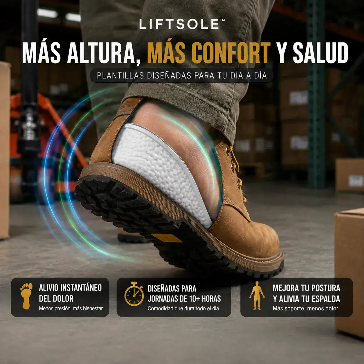 LiftSole™ Plantillas Ortopédicas Elevadoras